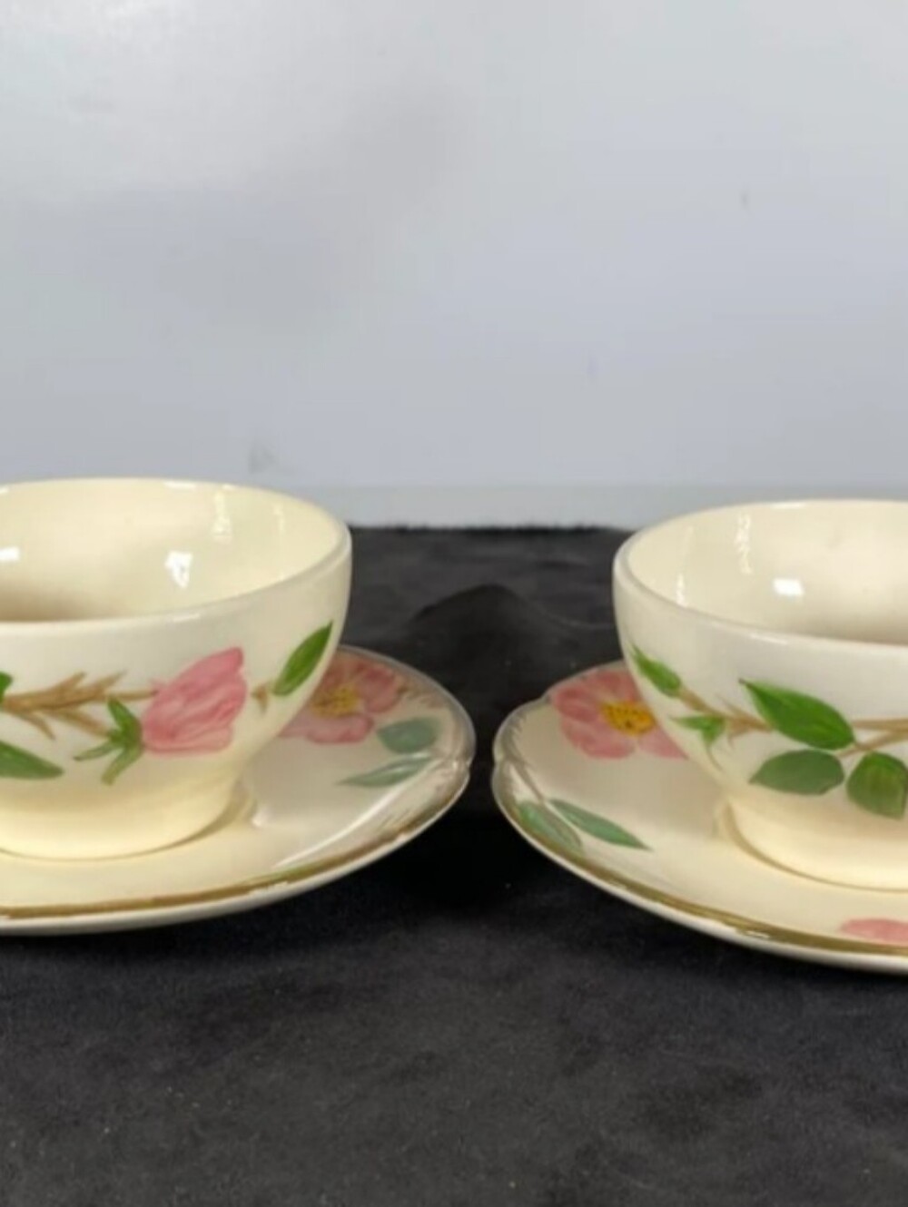 Franciscan Desert Rose set of 2 cups and saucers Vintage Pristine!